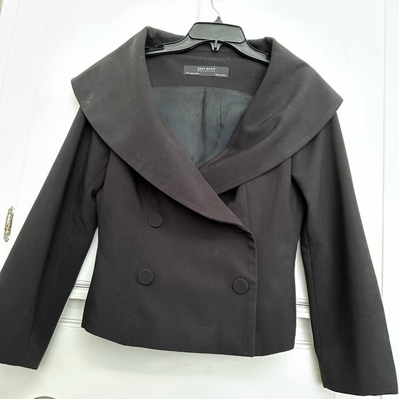 Zara Basics Women Medium Wrap Collar Suit Jacket - Picture 1 of 12